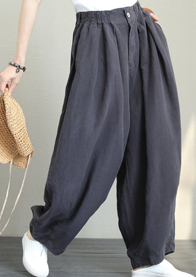 Casual Wide Leg Linen Pants Women Loose Trousers