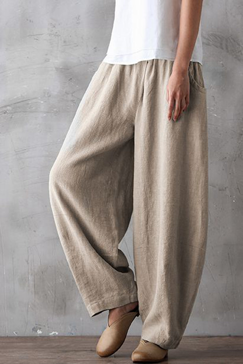 Summer Loose Cotton Linen Pants Women Casual Trousers