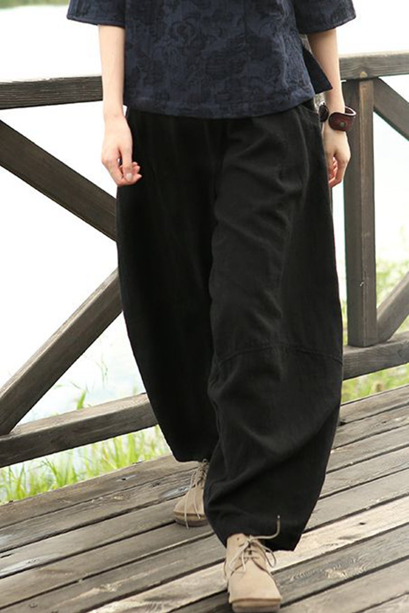 Summer Loose Cotton Linen Pants Women Casual Trousers