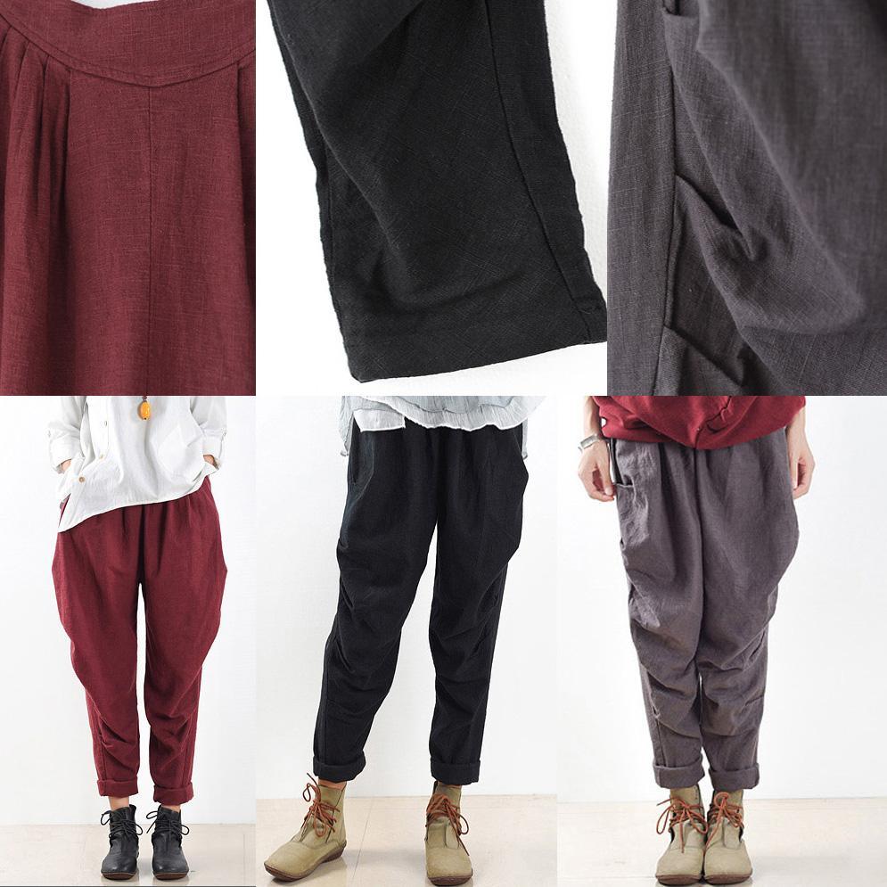 2017 gray new stylish harem pants oversize elastic waist pants - Omychic