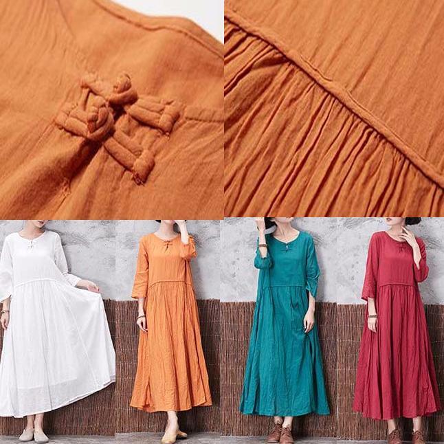 2017 green casual linen caftans oversize casual maxi dress - Omychic