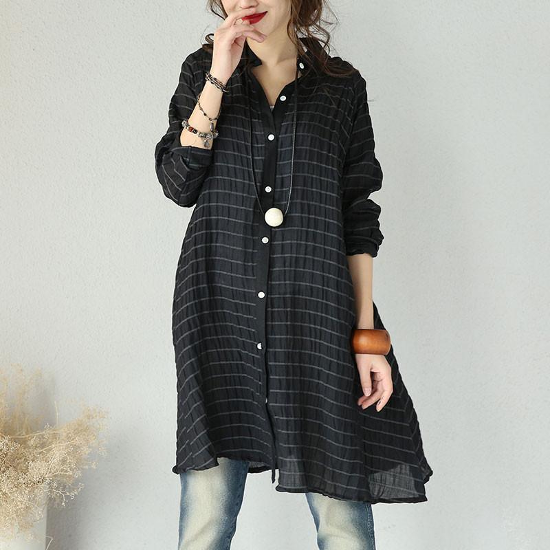 New Handmade Casual Linen Shirt Dress - Omychic