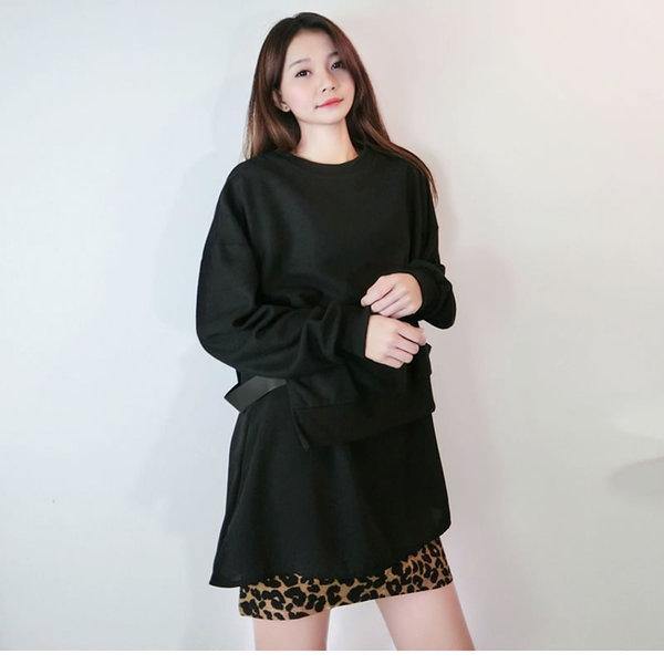 Winter Fashion Irregular Solid Color Loose Pullover Bandage Street Trendy - Omychic