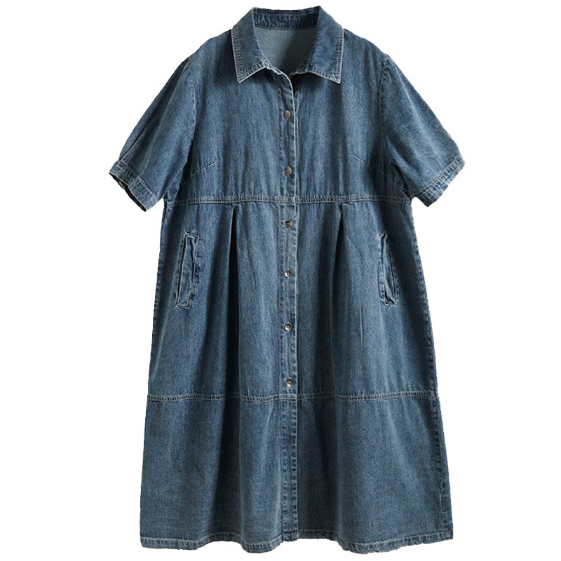 Women Casual Minimalist Cotton Denim Dress