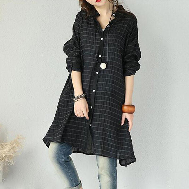 New Handmade Casual Linen Shirt Dress - Omychic