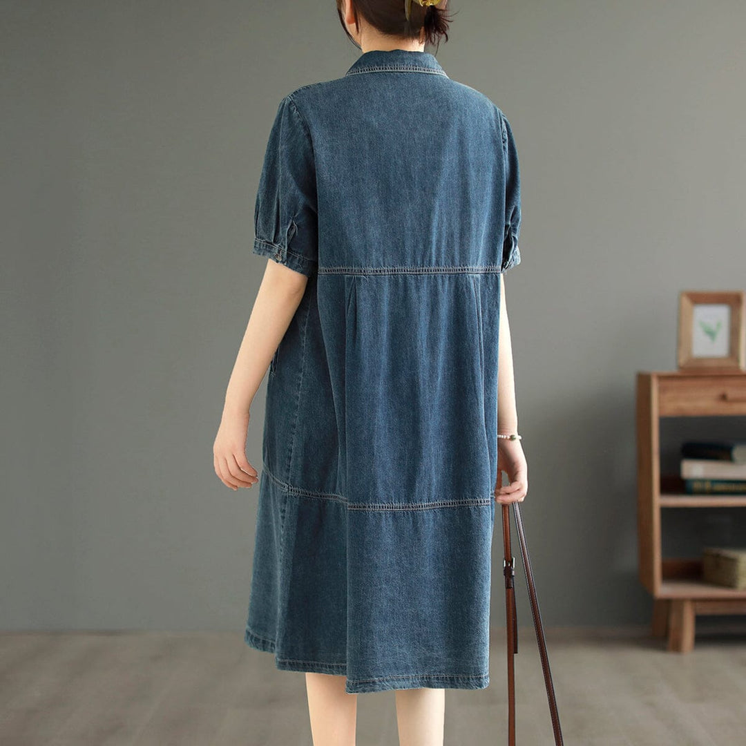 Women Casual Minimalist Cotton Denim Dress