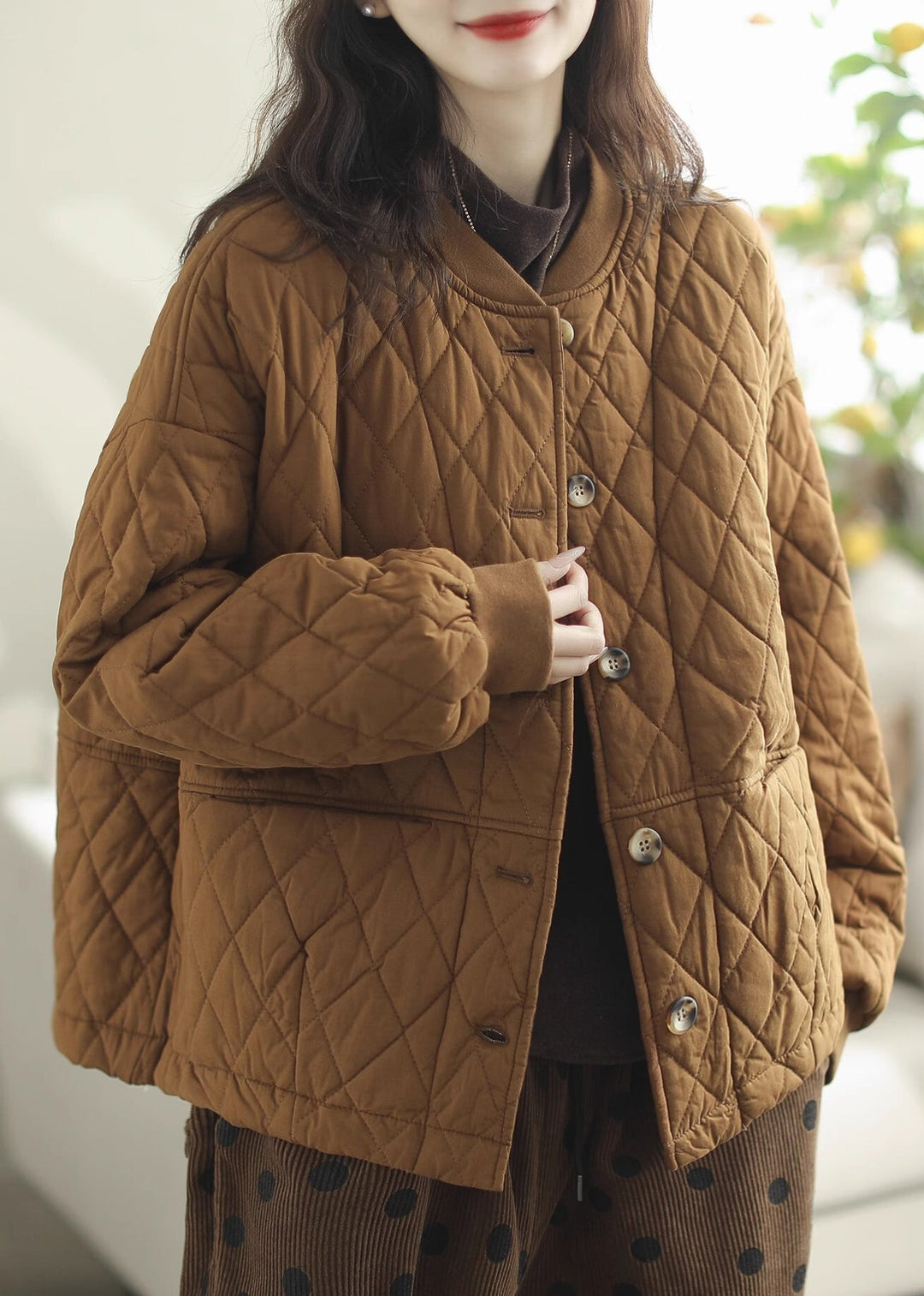 Casual Green Oversized Warm Fine Cotton Filled Coats Winter