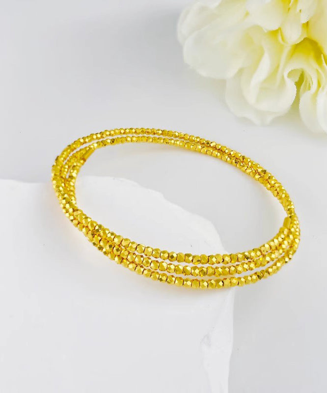 Elegant Gold Sterling Silver Overgild Multilayer Bangle