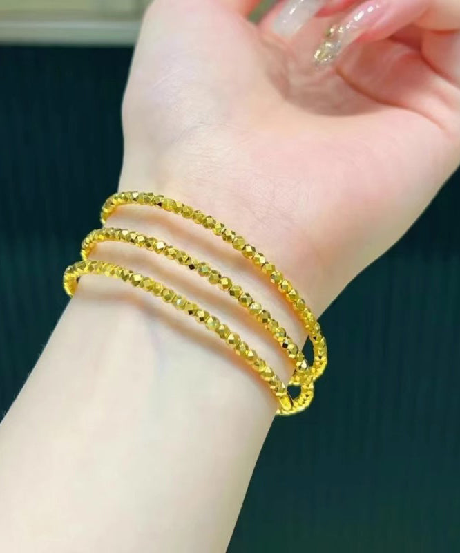 Elegant Gold Sterling Silver Overgild Multilayer Bangle