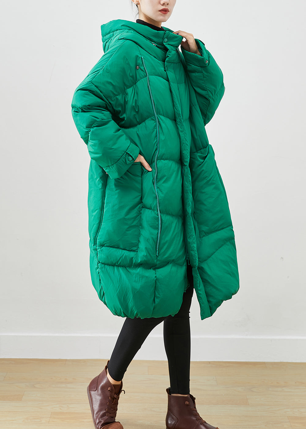 Elegant Green Oversized Thick Duck Down Canada Goose Jacket Winter