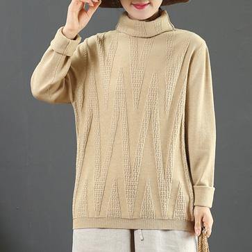 Fashion khaki clothes wild fall fashion high neck sweaters - Omychic