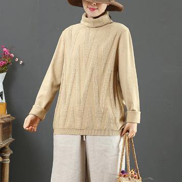 Fashion khaki clothes wild fall fashion high neck sweaters - Omychic