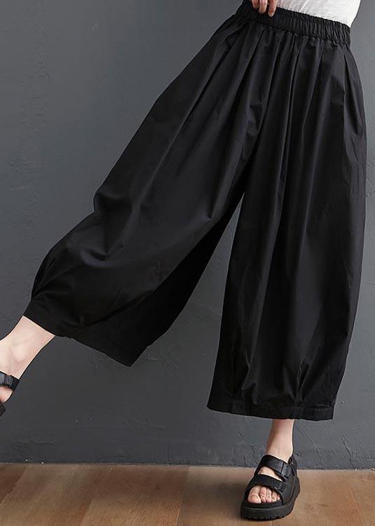 Modern Black High Waist asymmetrical design Summer Cotton Linen Pants ...