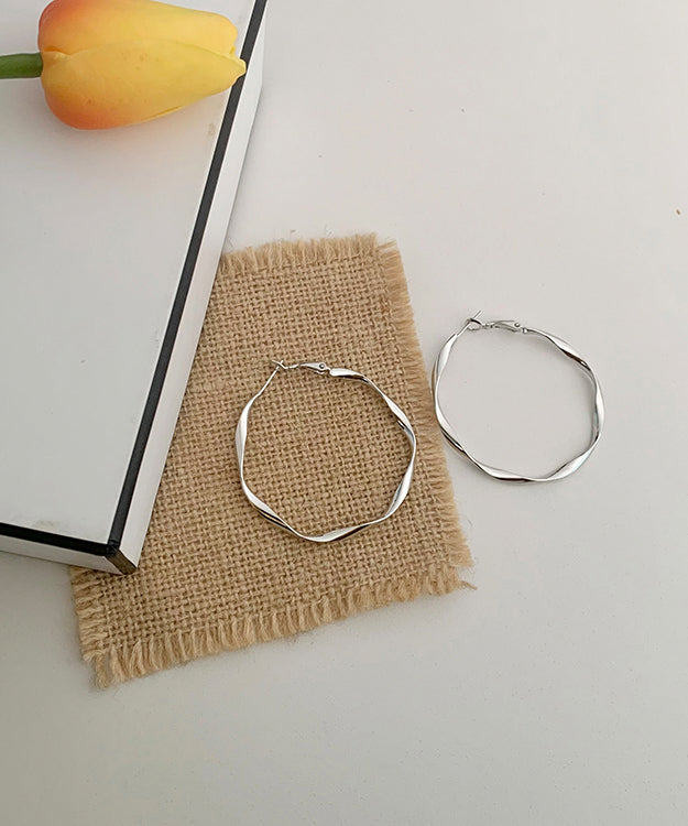 Oversize Silk Copper Overgild Circle Hoop Earrings