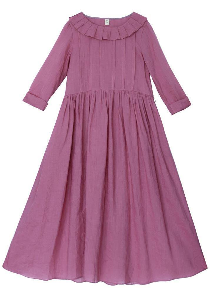 Plus Size Rose Ruffles Cinched Party Summer Linen Dress - Omychic