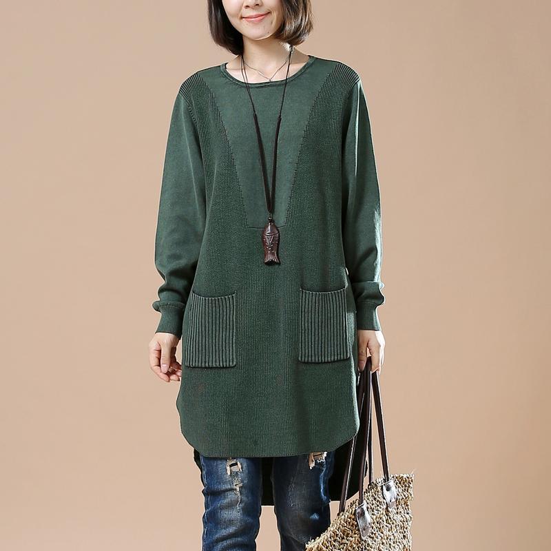 Tea green women sweaters plus size knit shirt - Omychic