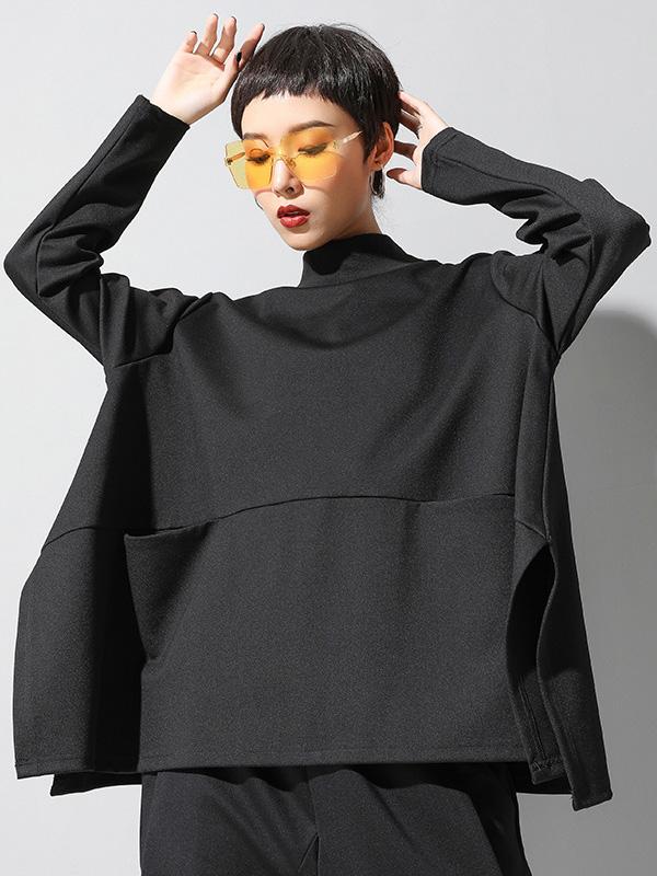 Black Long Sleeves Loose T-Shirt